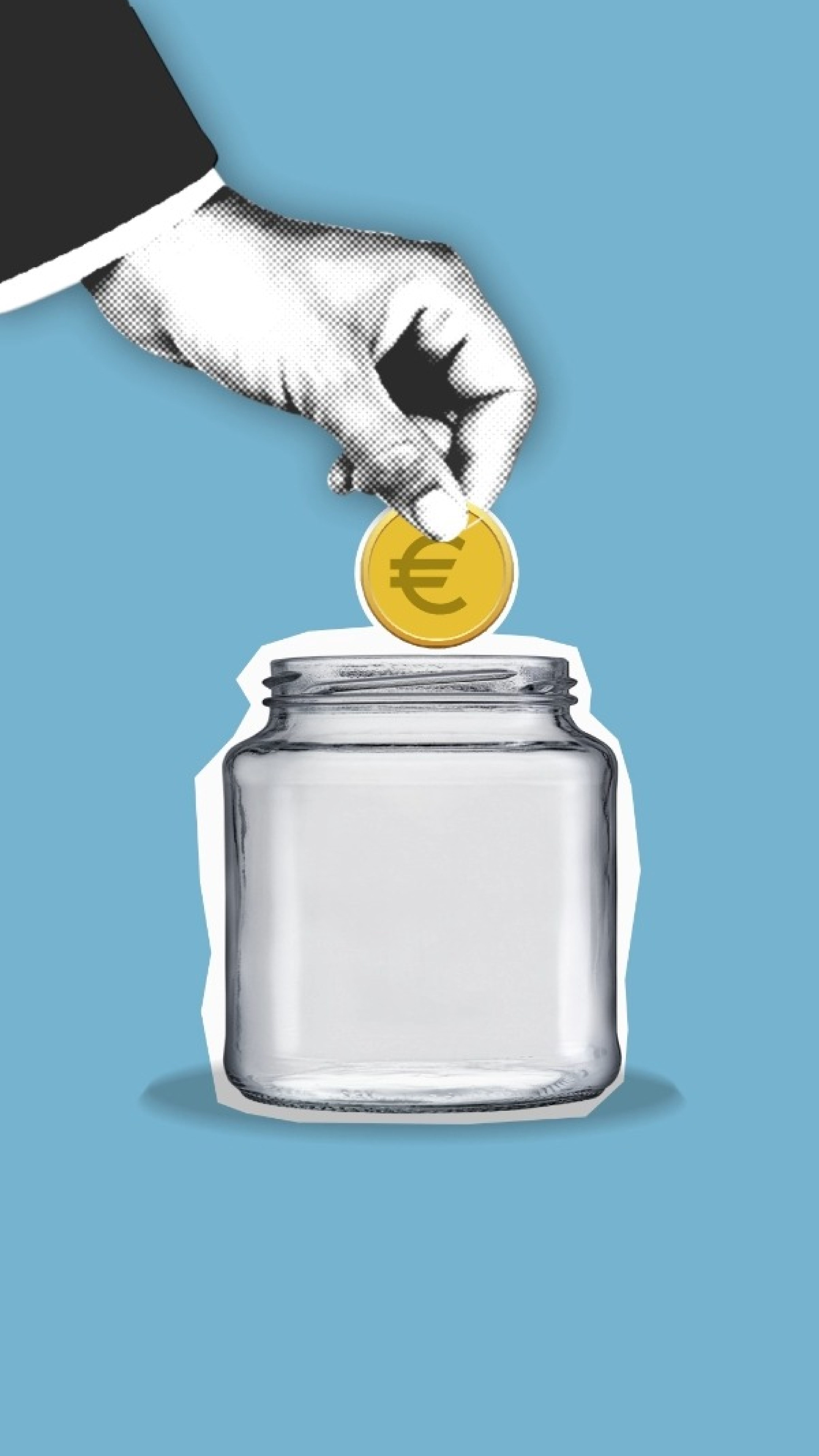 Illustration Trinkgeld Glas